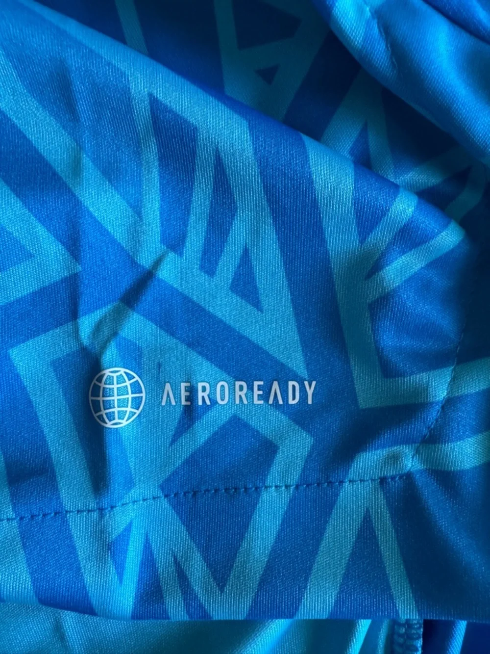Adidas Men's Soccer Geometric Blue Jersey Medium